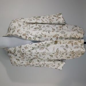 Vintage Alice Stuart Olive Tan Leaves Single Button Notched Lapel Blazer Size M